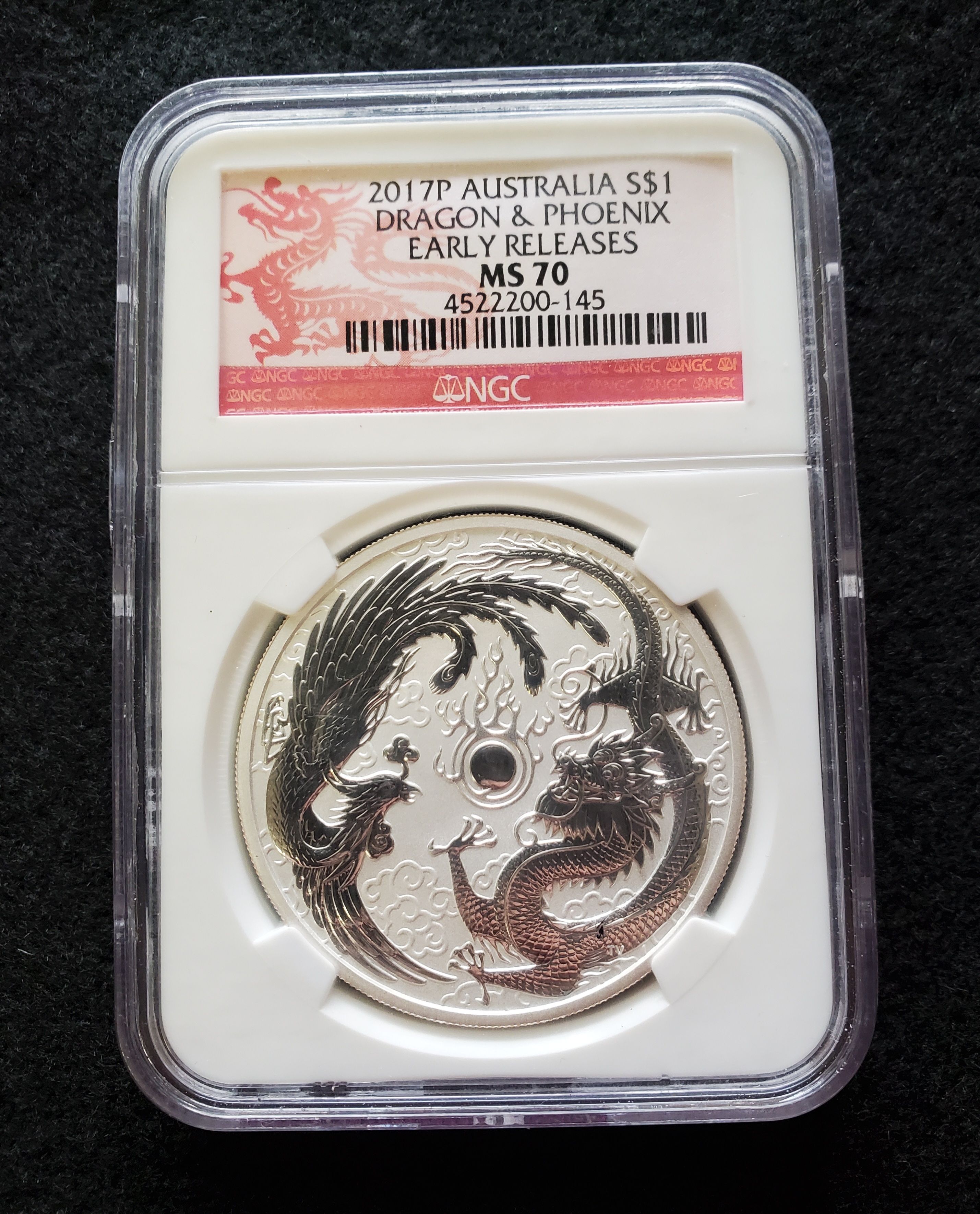 2018年 オーストラリア ドラゴンとフェニックス シルバー 2018 オーストラリア 1 オンス シルバー プルーフ ドラゴン