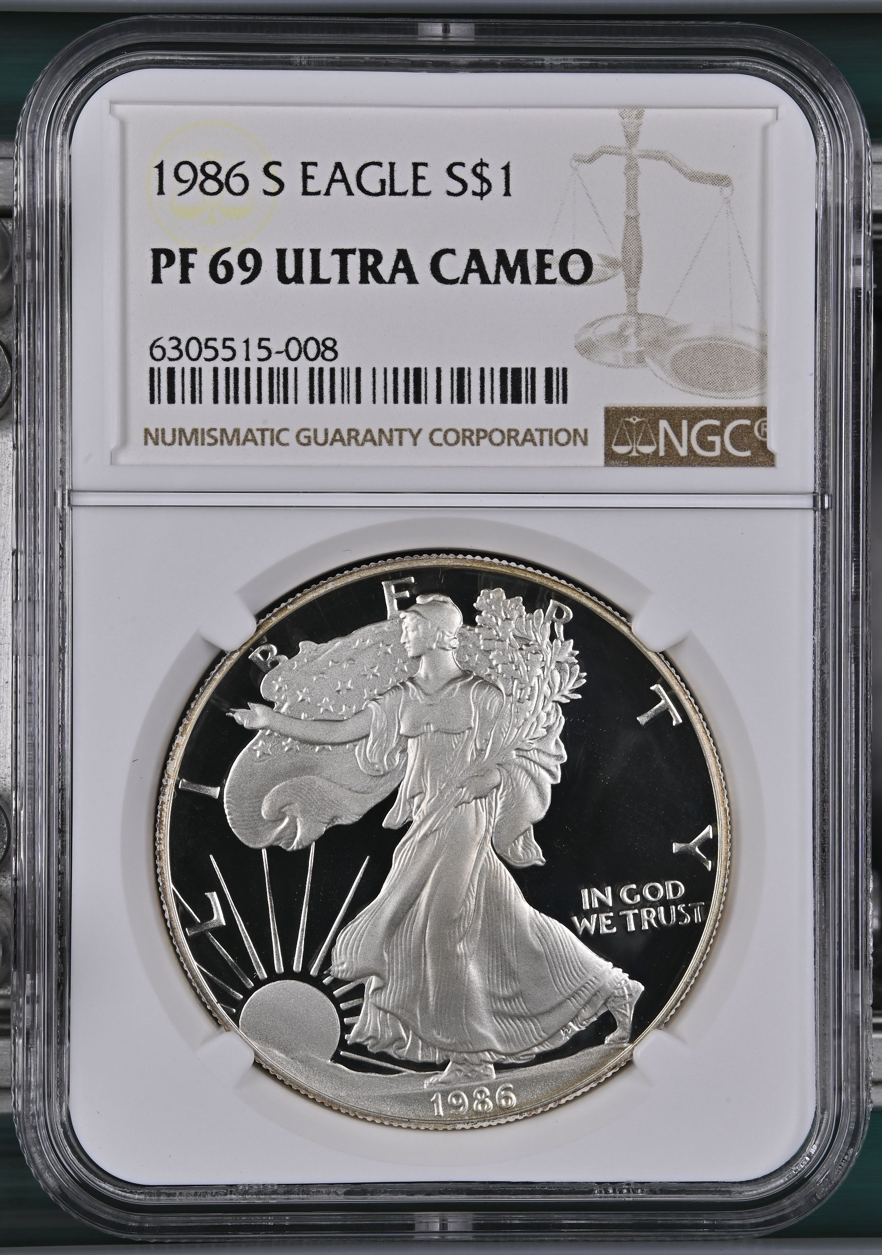 1986 Silver Eagle $1 NGC PF69 Ultra Cameo Proof | PeerMetals